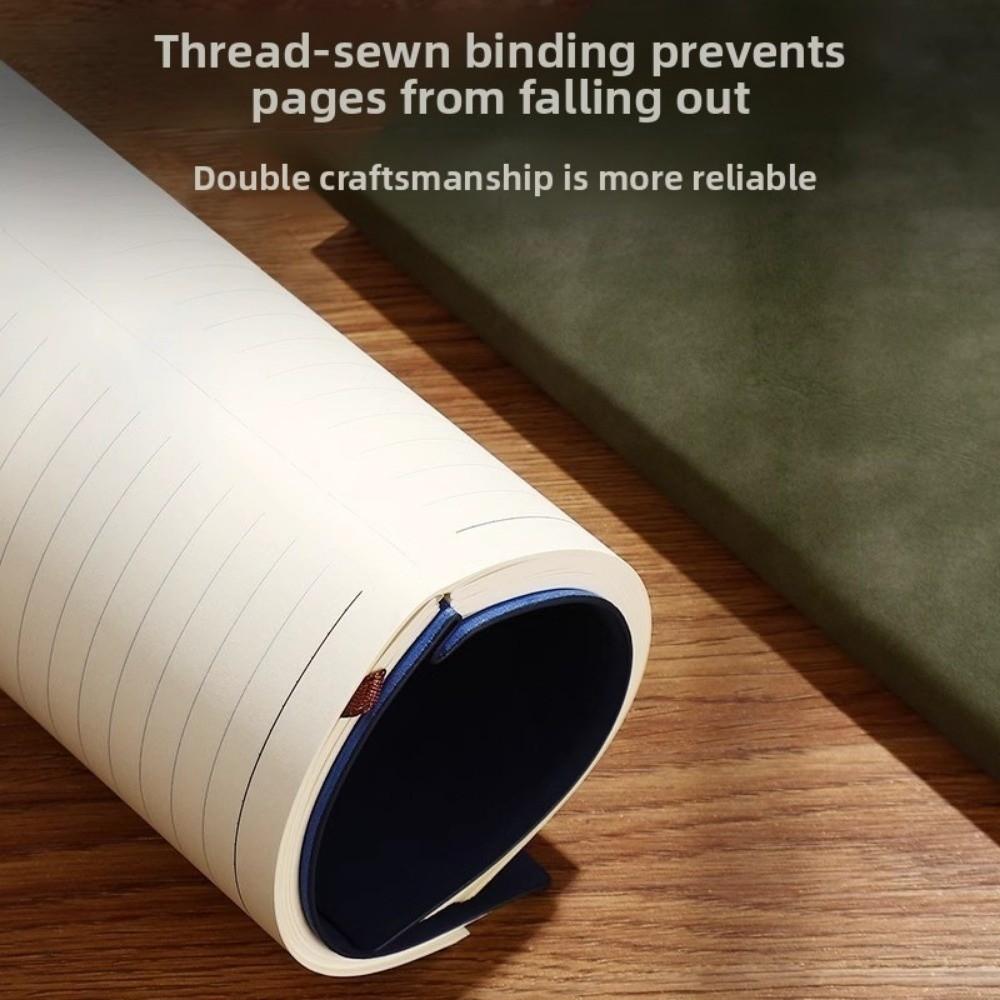 200 Pages PU Leather Notebook with Golden-Tone Tassel Meeting Notebook Office Stationery