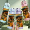 1PC Ancient Egyptian Eye Symbol 750ml Color Plastic Sports Water Bottle Leakproof Flip Straw Lid Suitable for Sports Office Home Use