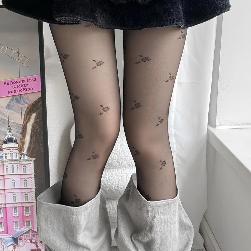 Frühling Sommer Hahnentritt Seidenstrümpfe - Damen Sexy Schwarze Rautennetz Anti-Aufreißstrumpfhose