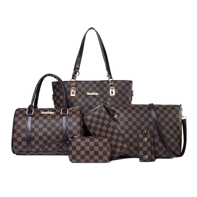 

Темпераментный ретро стиль в горошек многокомпонентная сумка-подушка горячая новинка осени и зимы новая модная лоскутная портативная на плечо женская коричневый