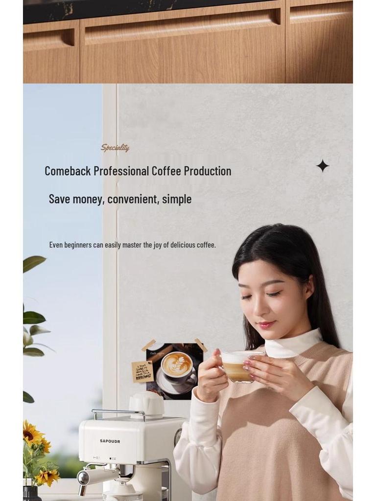 EA39 Halbautomatische Espressomaschine mit Milchaufschäumer und Kaffeemühle