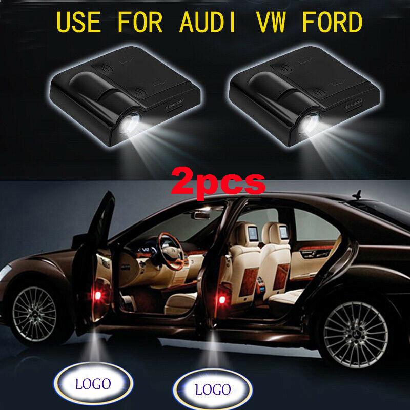 2PCS Car Door Welcome Lights Projector LED Car Projection Shadow Light Laser Emblem Logo Lamps Kit for Copper