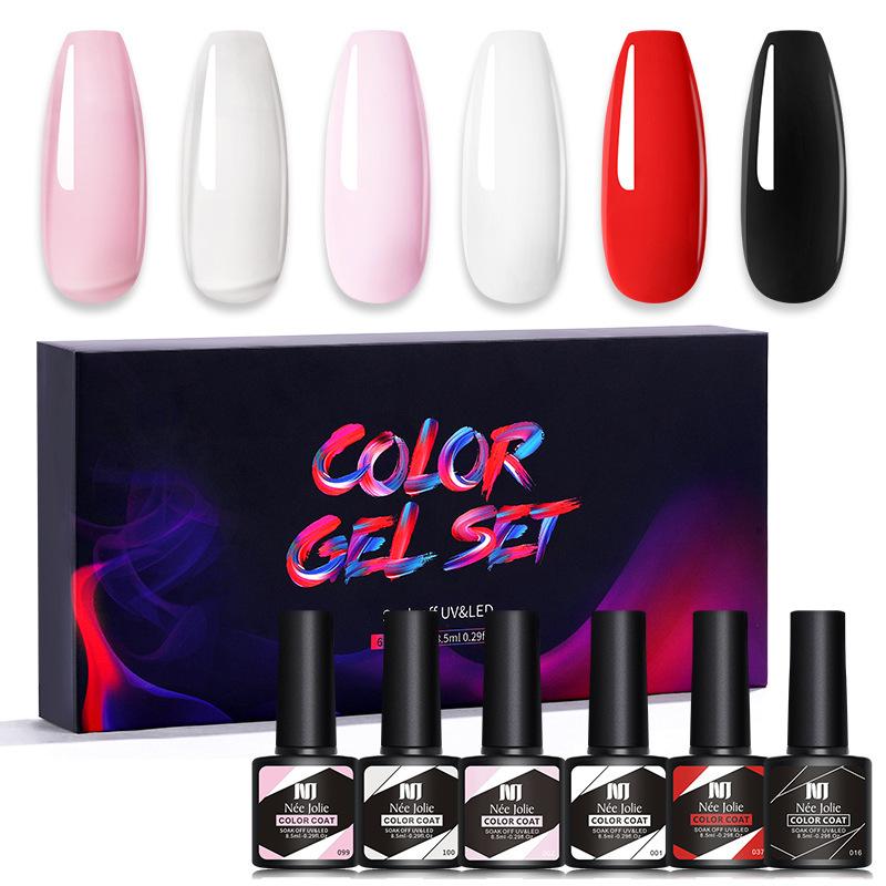 Nail Polish Glue Kit, Nail Art 6Pcs Box Barbie Glue, Nail Color Glue Phototherapy Glue