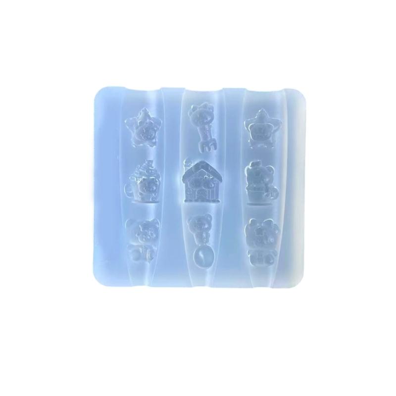 

High Transparency Silicone Bear House Nail Art Mold For Crafts Professional Manicure Tools For Parties Weddings 1