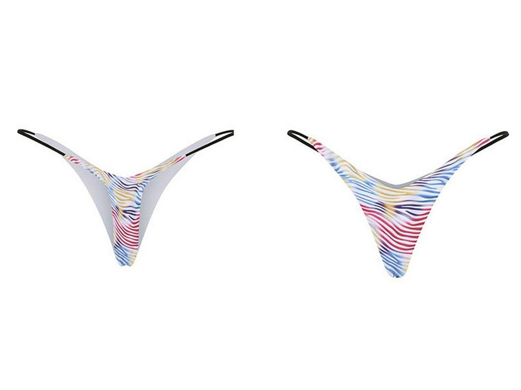 Doppellagige dünne Milchseide-Bikini-Shorts mit niedriger Taille und tiefem V-Tanga für Damen