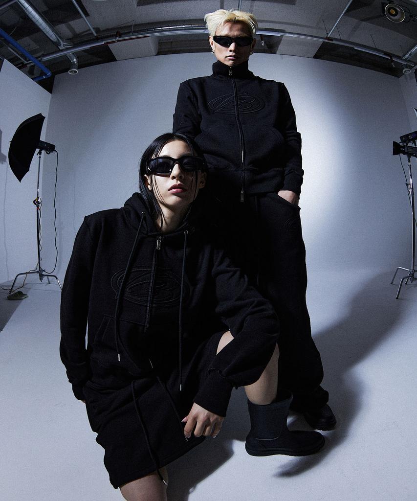 More Than Black Cut Off Hood Jacket