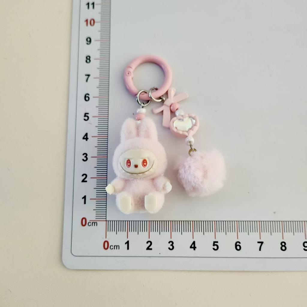 Keychain Change Baby Cute Grain Car Bag Pendant Mini Sitting Flocking Mobile Phone Chain Pull