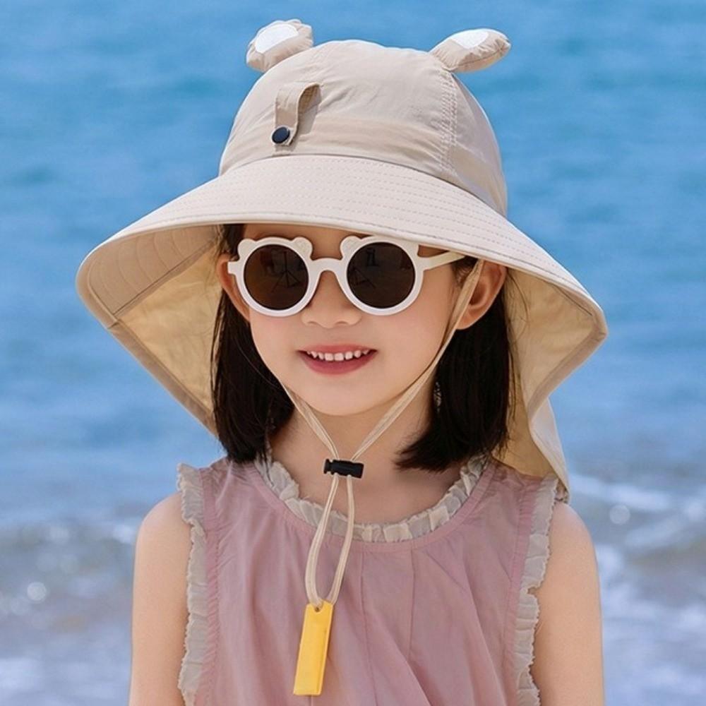Anti-UV Sun Hat with Neck Protection Shawl Safari Cap New Bucket Hat Kids