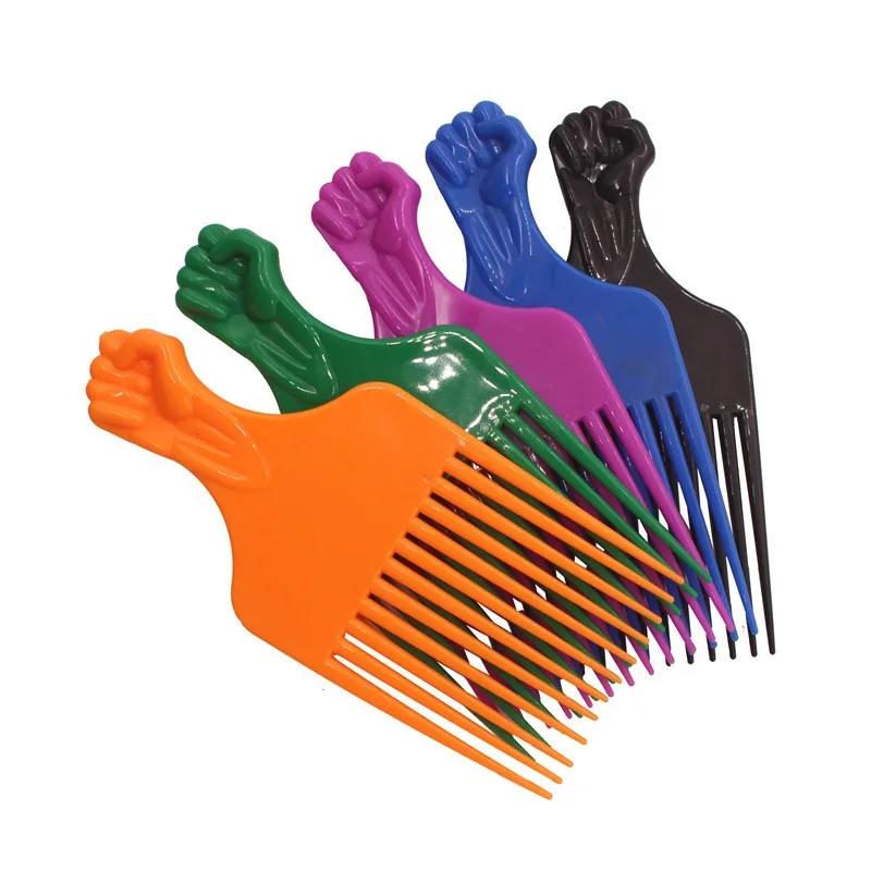 1 Stück Breite Zähne Bürste Pick Kamm Gabel Haarbürste Einsatz Haar Pick Kamm Kunststoff Getriebe Kamm Für Lockiges Afro Haar Styling Werkzeuge
