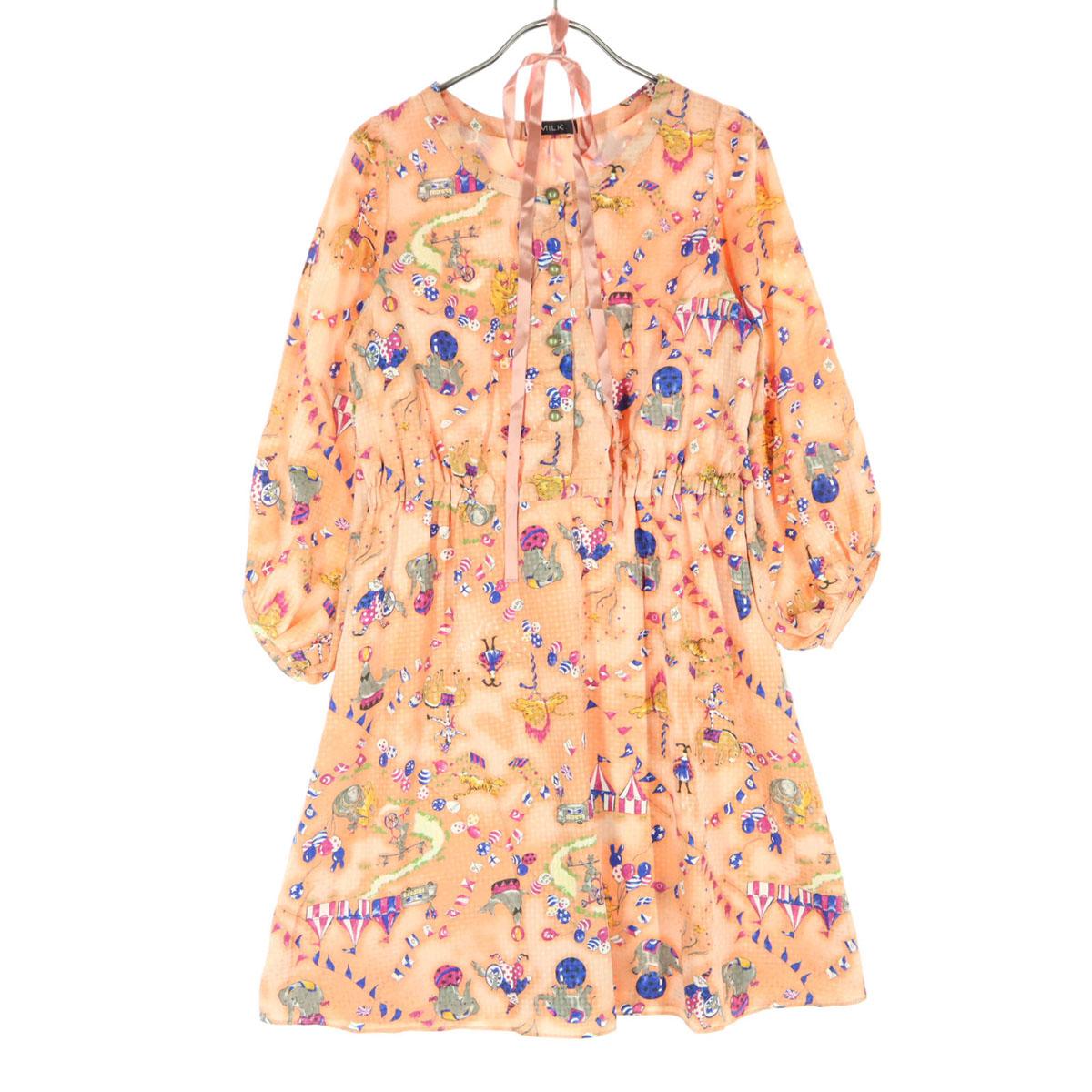 

Beauty products MILK made in Japan CircusPattern 7 minutes sleeve Knee-length dress Women Used