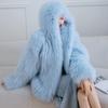 Fur Women's Clothing Imitation Fox Fur Jacket Hooded Artificial Fur Woven Fur Top Autumn and Winter Clothing