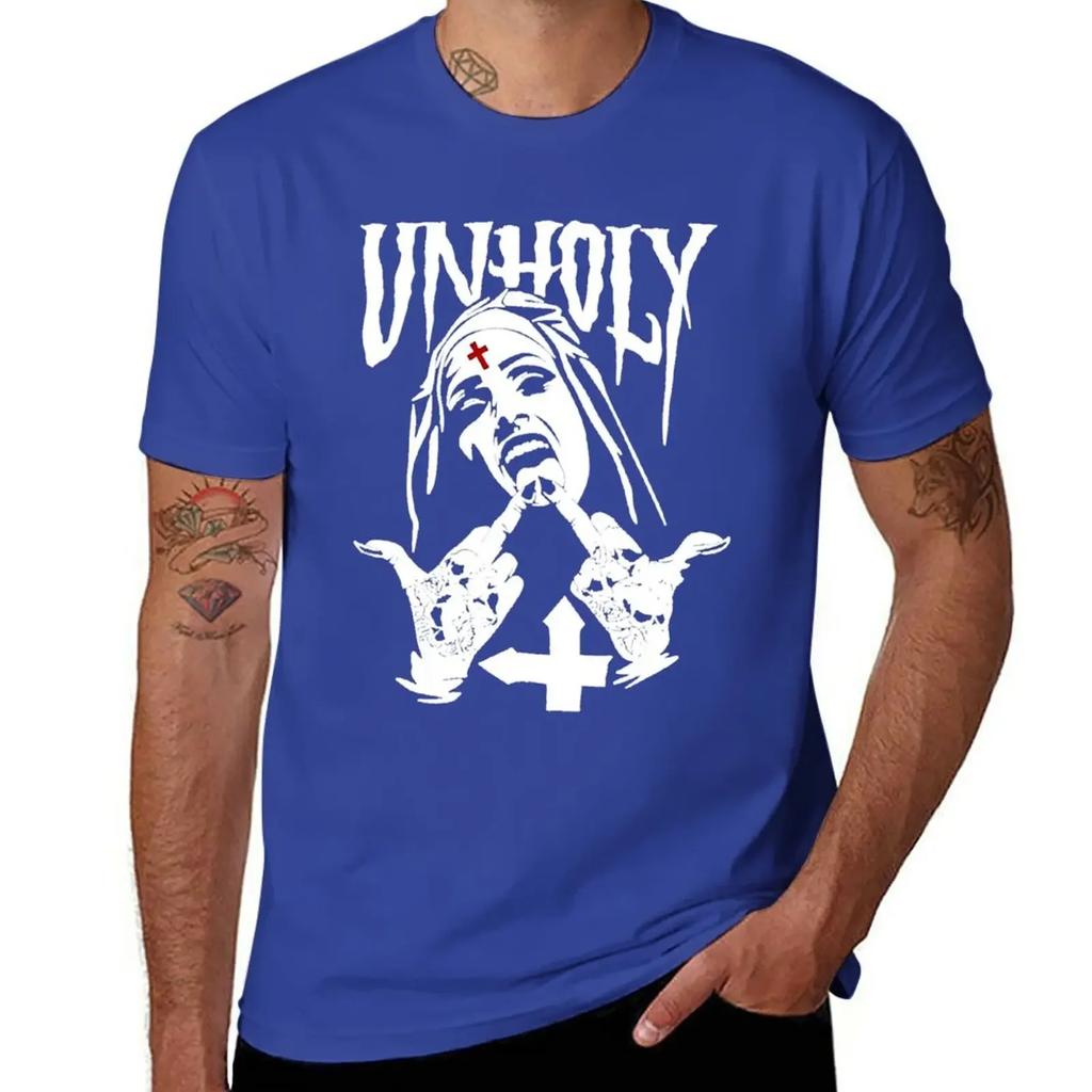 Unholy Satanic Nun Tattoos T-Shirt hippie clothes new edition heavyweight t shirts for men