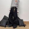 Retro Embroidered High-Waisted Wide-Leg Straight Jeans Women Loose Fit Slimming Denim Pants Fall