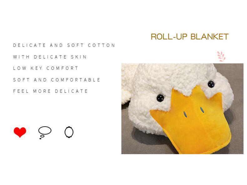 Cuddly White Duck Pillow Plush Toy - Super Soft Sleep Hug Doll for Girls, Perfect Birthday Gift