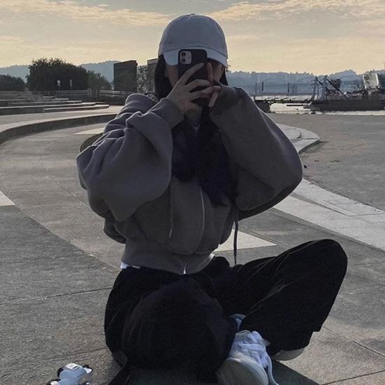 Felpa Corta con Cappuccio e Zip da Donna con Coulisse Maniche Lunghe Felpa Corta Autunnale Casual Giacca con Cappuccio e Tasche