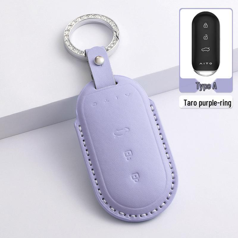 AITO M5/M7/M9 Leather Car Key Case Shell with Buckle
