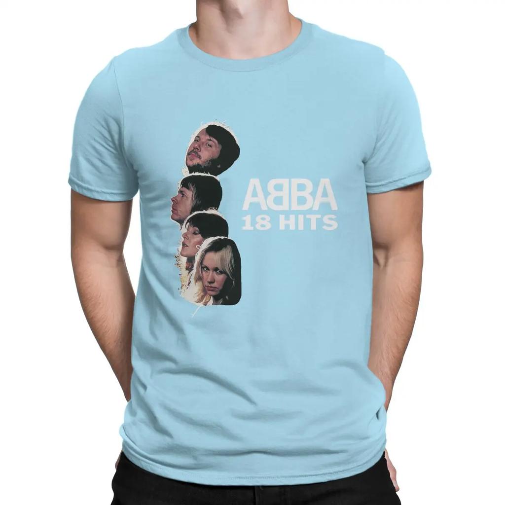 18 hits Man's TShirt A-ABBA Band O Neck Short Sleeve 100% Cotton T Shirt Funny Top Quality Gift Idea