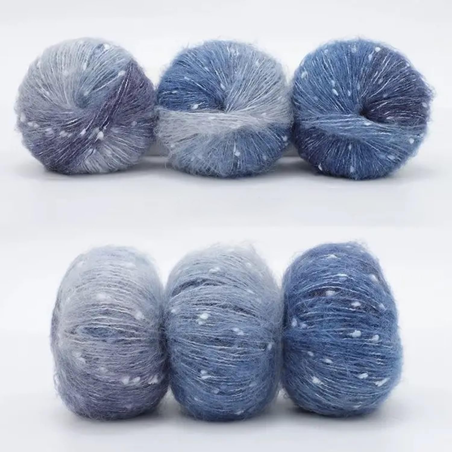 

WWnYY Градиентный мохер Снежинка Разноцветное вязание Градиентная масляная живопись Мягкая пряжа для подарка на День центра 50 г мотка, Радужная пряжа, Окрашенная, темно-синий