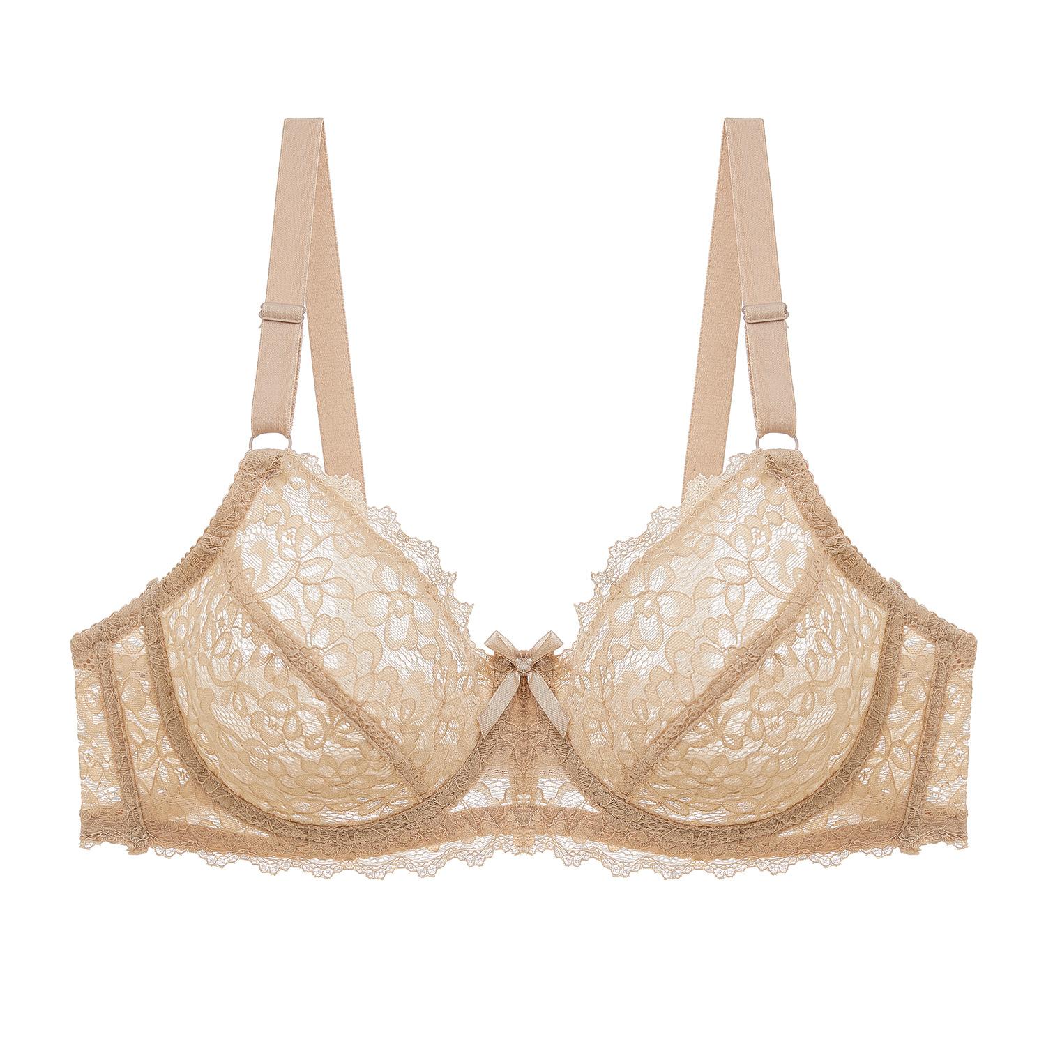 

Ультратонкий женский нижнее белье больших размеров, однотонный прозрачный кружевной женский бюстгальтер 42A