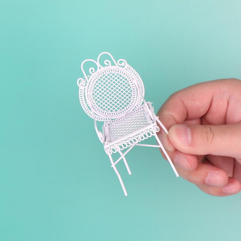 

3Pcs Simulation Mini Iron Octagonal Table And Chair Model 1/12 Dollhouse Miniature Furniture Set Pretend Play Toy For Kids one size