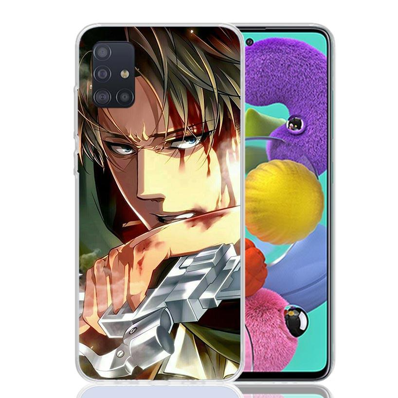 Attack-Titan Levi Phone Case For Samsung Galaxy A52 A32 A22 A12 A02S A50S A30S A51 A31 AA71 Note 20 Ultra 10 S10 Plus Galaxy A52
