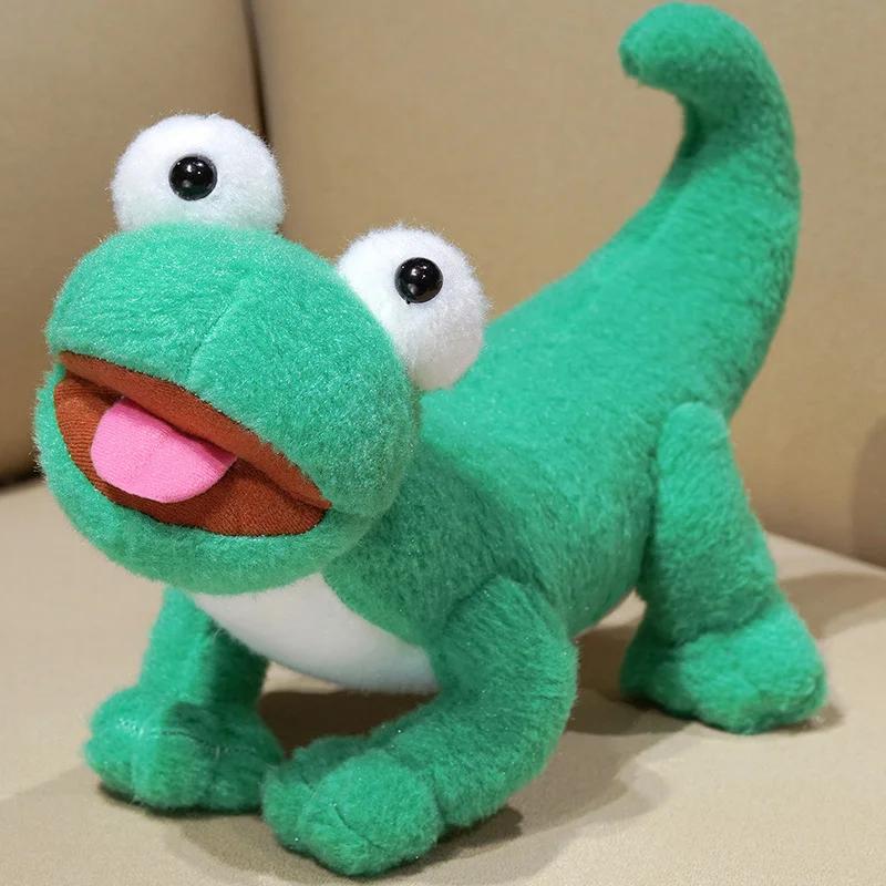 Süßes Cartoon-Echsen-Stofftier Weicher Flauschiger Grüner Gecko Kuscheltierpuppe Für Heimdekoration Und Geschenke. 33cm