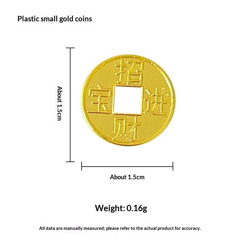 Mini Wealth Luck Charms 100PCS Gold Ingots Small Gold Dollars for DIY Craft Bag Pendant Accessory Home Living Room Decor