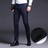 Men's Elastic Slim Fit Business Casual Black Straight-Leg Trousers