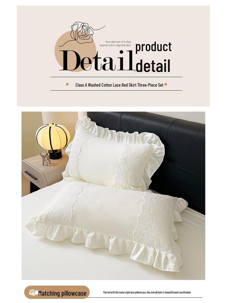 Lace Princess Floor-Length Bed Sheet with Ruffled Hem