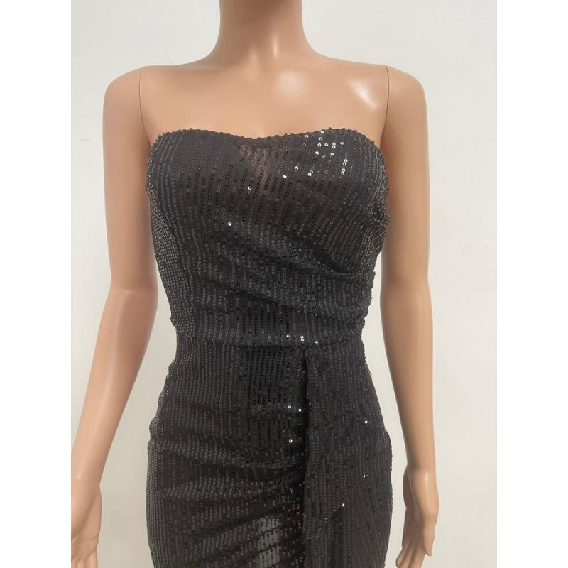 Women's Strapless Backless Dress Sweet and Spicy Wind Sleeveless Ribbon Dress