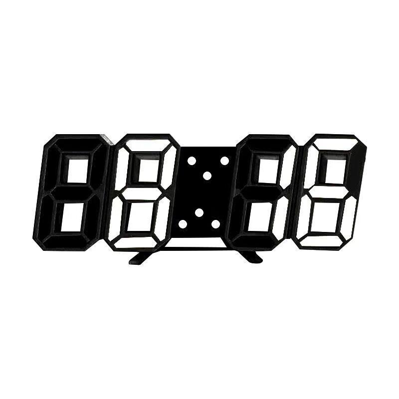 3D Smart Stereo LED Alarm Clock with Voice Control - Korean Style Wall & Table Clock