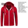 Fall Winter Men Jacket Hooded Drawstring Zip-up Long Sleeves Solid Color Cardigan Elastic Cuff Pockets Mid Length Hoodie Jacket
