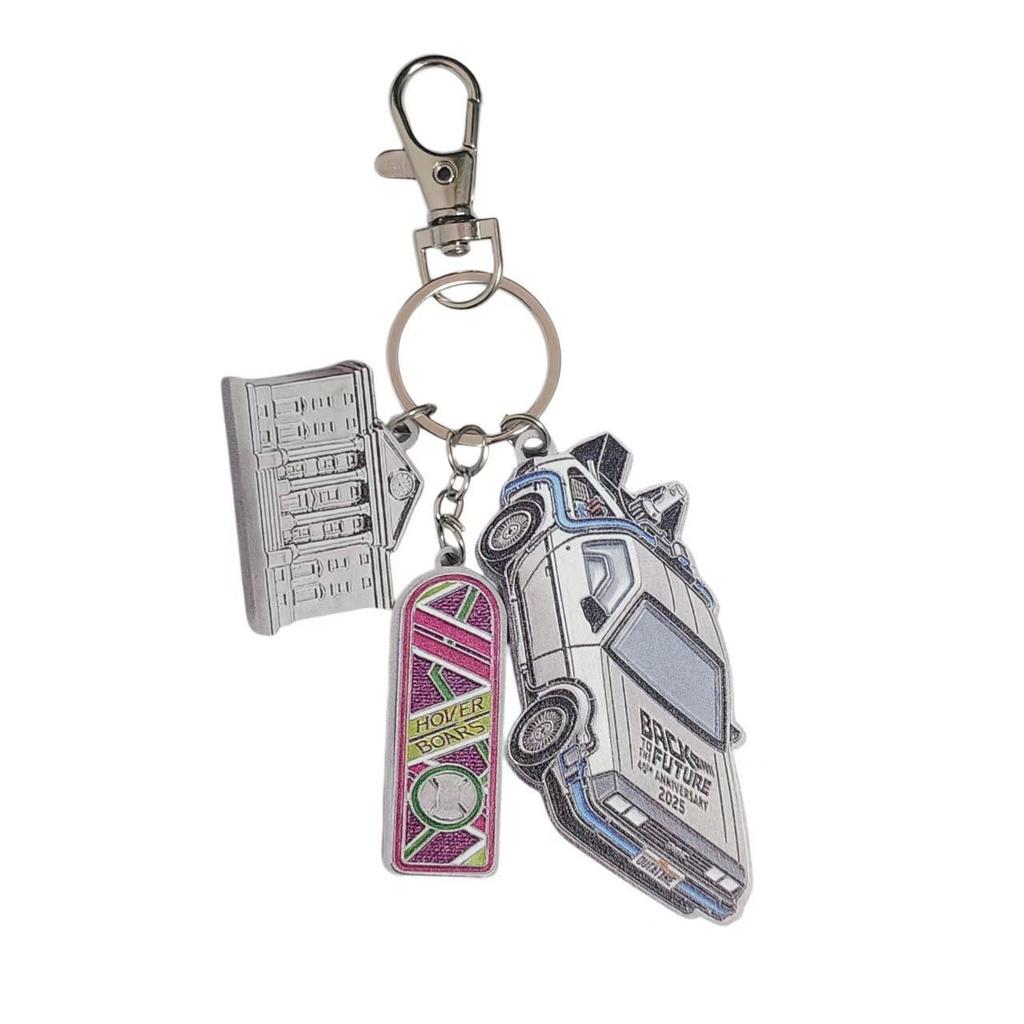 Back to the Future Style Metal Car Model Keychain Keyring Fan Collection Gift