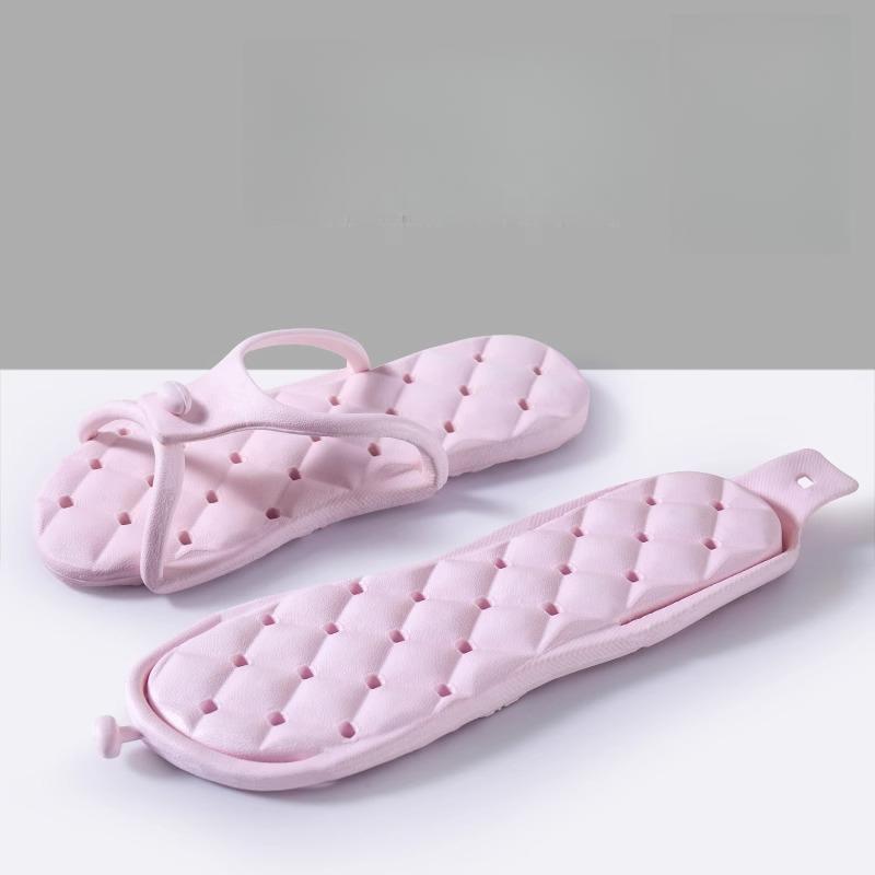 Portable Folding Slippers for Business Trips Women's Hotels Lightweight and Non Slip Men's Travel Beach Flip Flops and Sandals