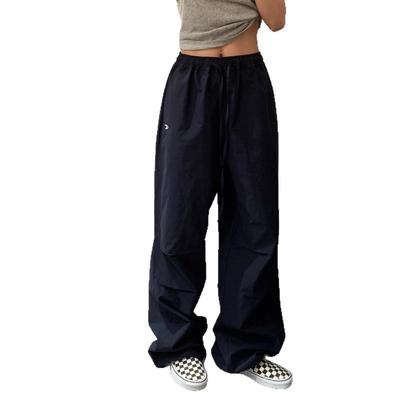 High Street Navy Blue Work Pants for Women Spring and Summer New Slack and Casual Loose Straight Wide Legs