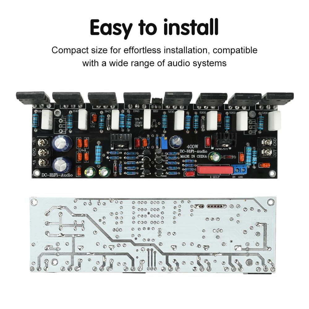 400W Audio Amplifier Module DC 20V-90V Upgraded Single Channel Power Amplifier 1943+5200 High Power Audio Amplifier