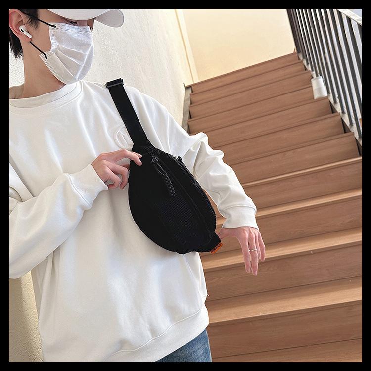 Corduroy Casual Sporty Crossbody Bag with Large Capacity