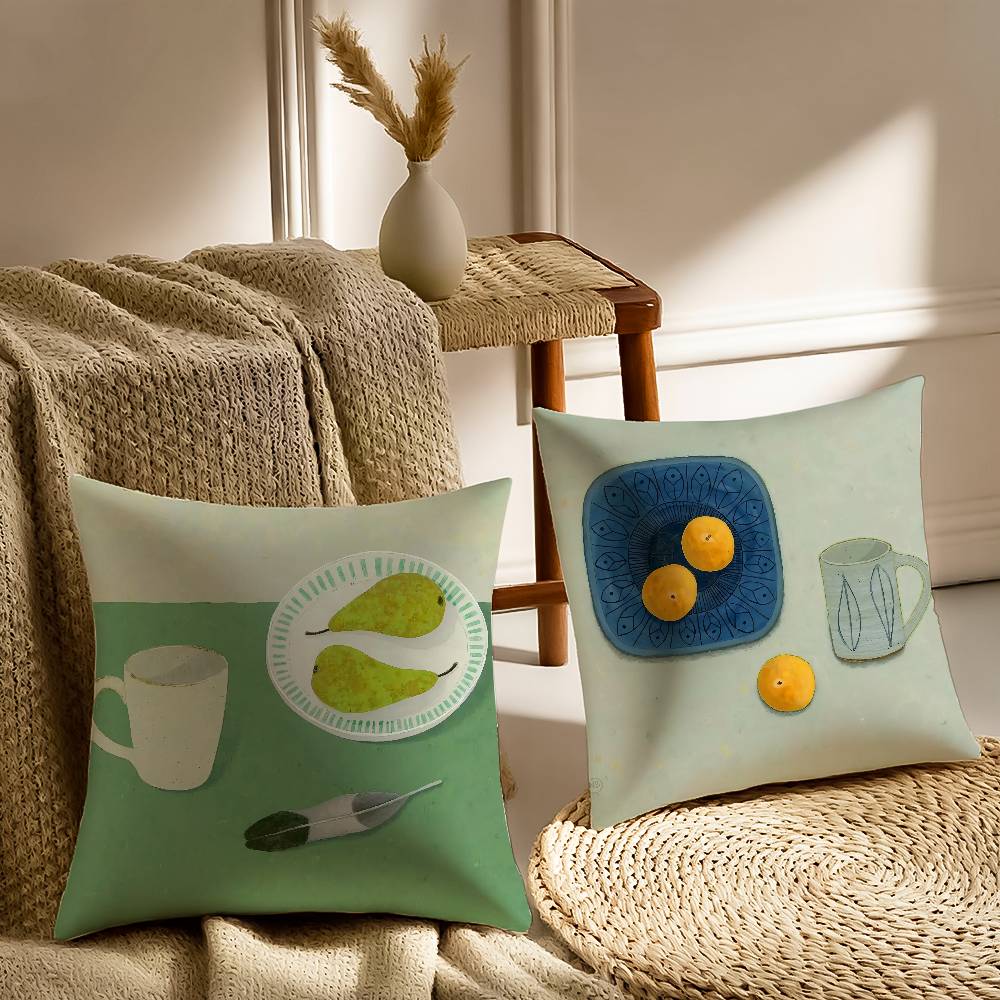 Abstract Simple Life Art Pattern Pillow Case Printed Brushed Fleece Pillow Baby Skin-Touch Eco-Friendly Dye-Sublimat