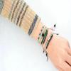 Ethnic Style Moss Agate Beaded Bracelets, Handmade Braided Rope Crystal Bracelets for Women, Woven Adjustable Jewelry Wholesale