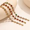 Europäisches Retro-Vierblättriges Kleeblatt-Armband: Exquisiter Damenschmuck mit bunten floralen Diamanten