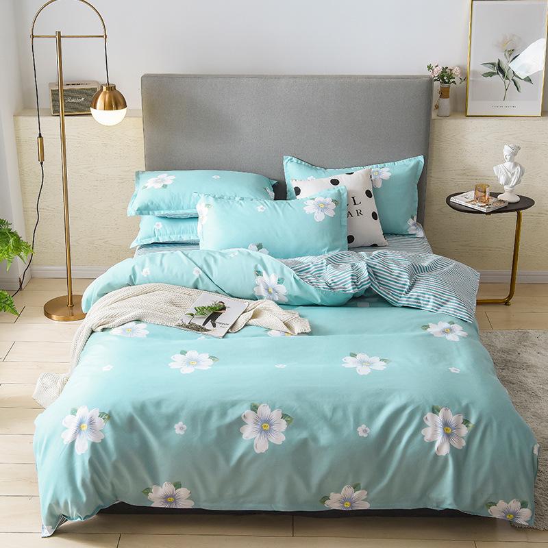 Skin-friendly Cotton Four-piece Dormitory Three-piece Bed Sheet Quilt Cover Bedding