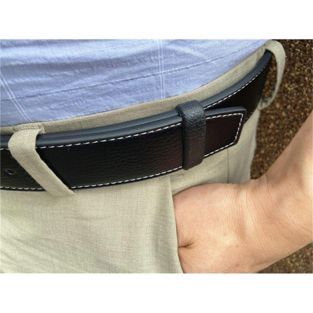 Herren Ledergürtel mit Ringschnalle und festem Endstück-Accessoire