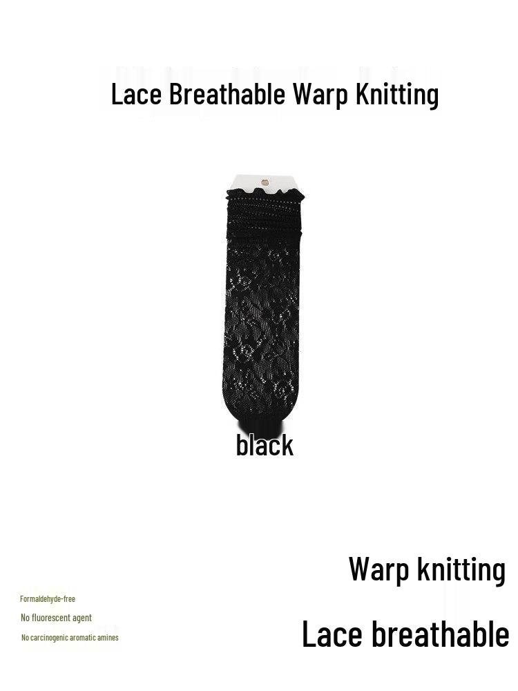 Summer White Lace Mesh Mid-Calf Ruffled Socks - Women's Breathable Lolita Style