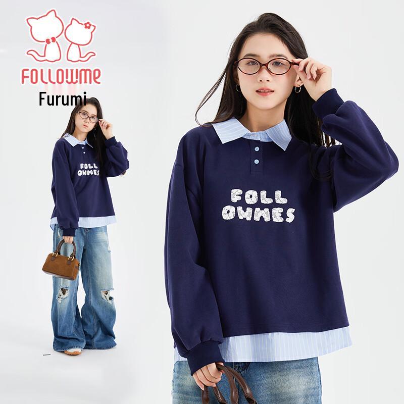 Girl s Casual Fake Two-Piece Sweatshirt 170