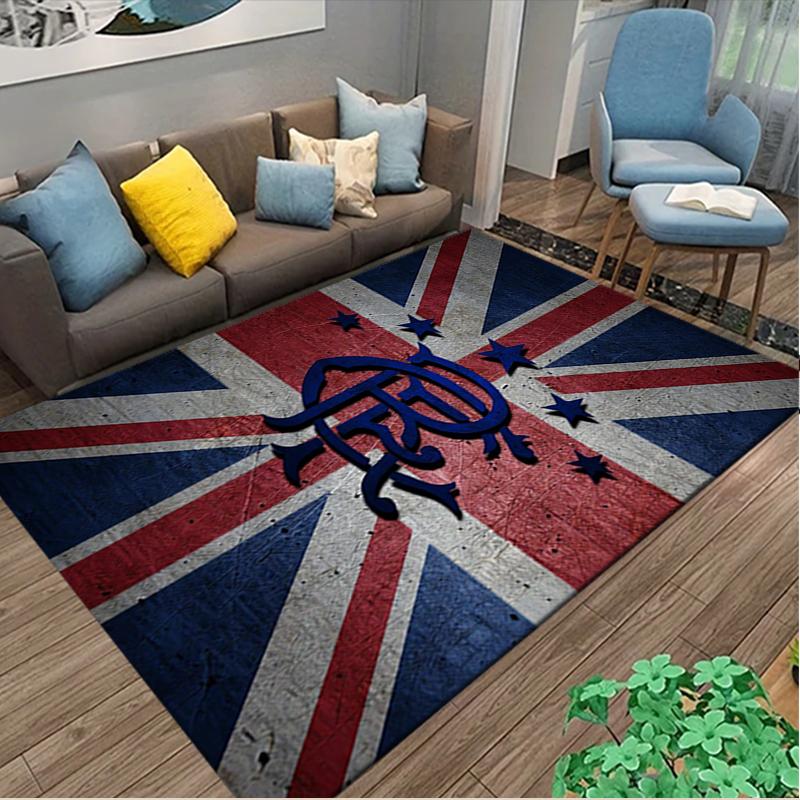 1pc Digital Printed Chair Rug for Home Office Use, Rangers FC Carpet Appropriate for All Seasons, Soft Area Carpet