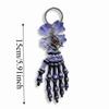 Hyper-realistic Gothic Skeleton Hand Metallic-luster Flexible-joints Articulated Bone Key Chain Lightweight-durable