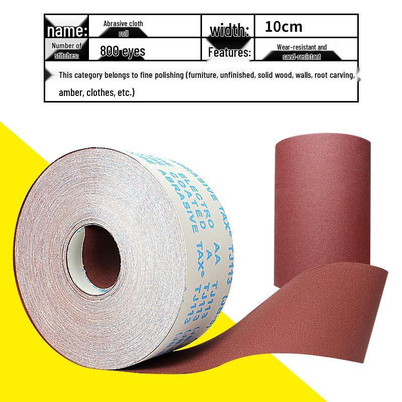 800 Grit Tearable Sanding Belt Roll for Woodworking, Metal, and Walls