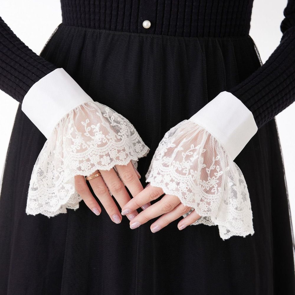 Floral Sleeve Cuffs Detachable Sweater Decoration Fashion Fake Cuff  Autumn Winter