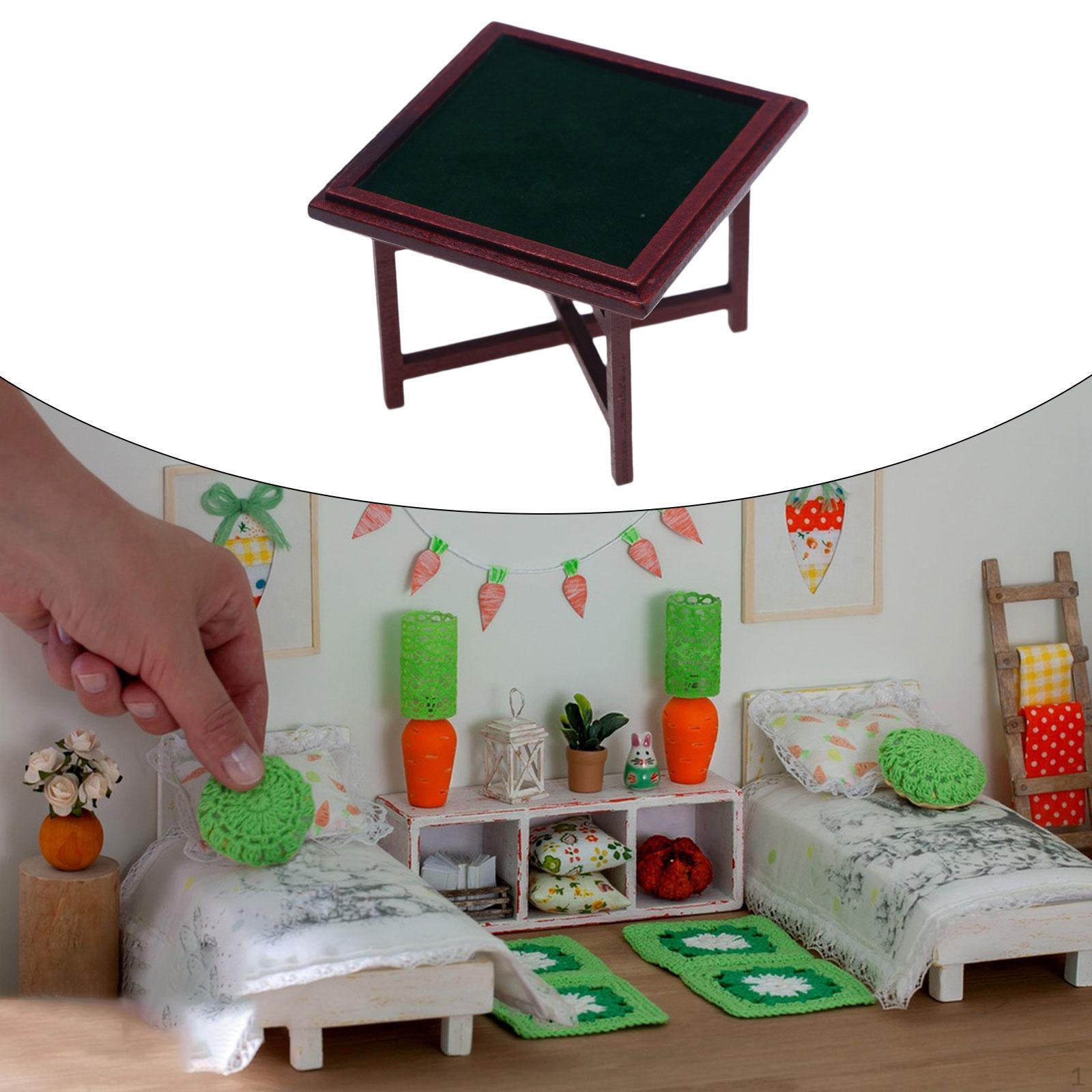 

1/12 Миниатюрный набор для игры в маджонг Кукольный домик Игровой стол Стулья Мебель ручной работы своими руками Mahjong Table