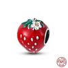 Fit Qikaola Original Bracelets Fashion Durian Cherry Watermelon Banana Fruit Copper Charms Beads Diy Birthday Jewelry Gifts